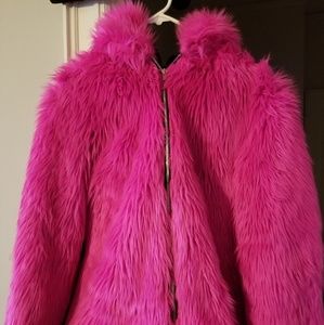 Hot Pink Fur Coat